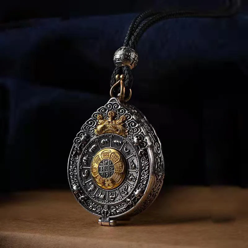 

New Jiugong Bagua Brand Gawu Box Built-in Cinnabar Pendant Male Necklace Pendant Female Jewelry Accessories