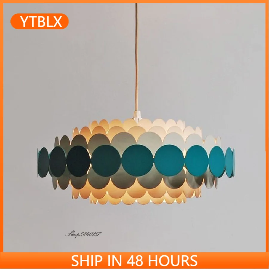 

Postmodern Iron Pendant Lights Nordic Designer Hanglamp for Dining Room Living Room Decor Art Lighting Fixtures Colour Luminaire