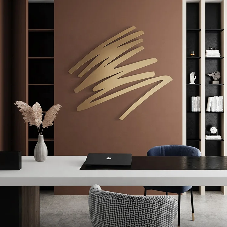 

Italian Minimalist Wall Decoration Pendant Sofa Background Light Luxury Wrought Iron Wall Hanging