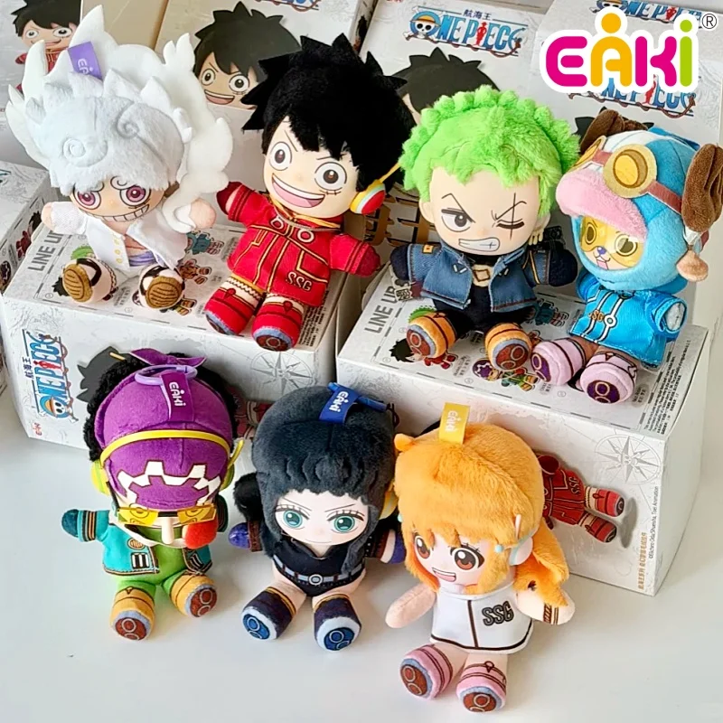 Фото Лицензионная плюшевая игрушка EAKI из серии One Piece в формате сюрприз-бокса: Луффи, Зоро, Нами и весь экипаж. Милый настольный декор, аниме-сувенир, подарок для фанатов аниме, игрушка для хобби. №1