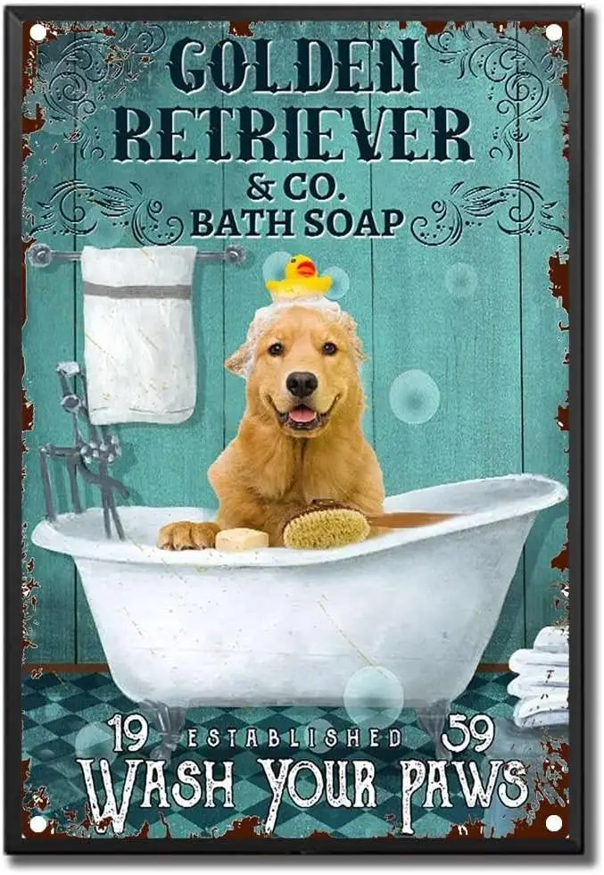 Tn Sgn ustrln Sheph Co Bth Sop Vntge Забавная собака Wsh Your Pw Забавный декор для туалета Bthroom Wll rt