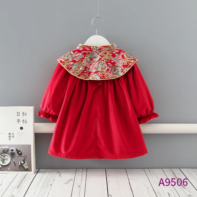 Children's clothing 2022 winter new girl's dress children's fleece annual dress dress skirt