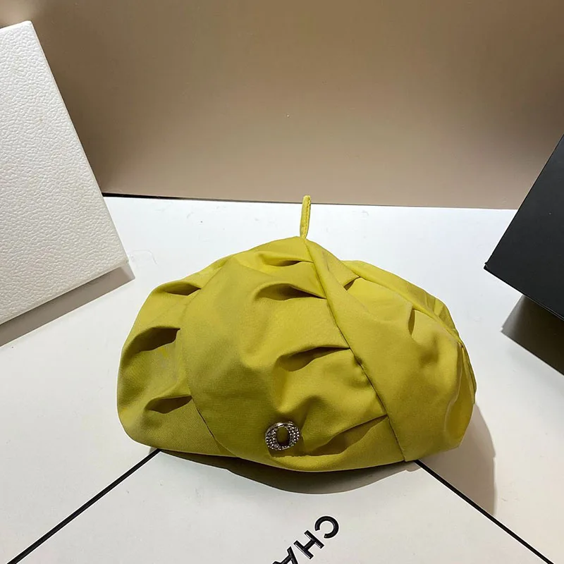 

Корейские плиссированные береты со звездами, осенняя новая стандартная женская шапка о, универсальная японская Повседневная шапка с тыкво...