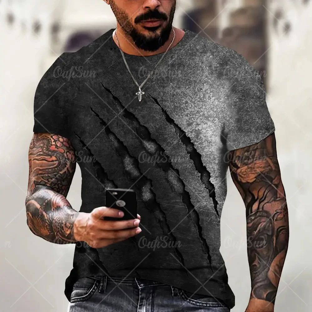 

Футболка мужская оверсайз с круглым вырезом, тенниска с принтом и короткими рукавами, модная повседневная майка, уличная одежда