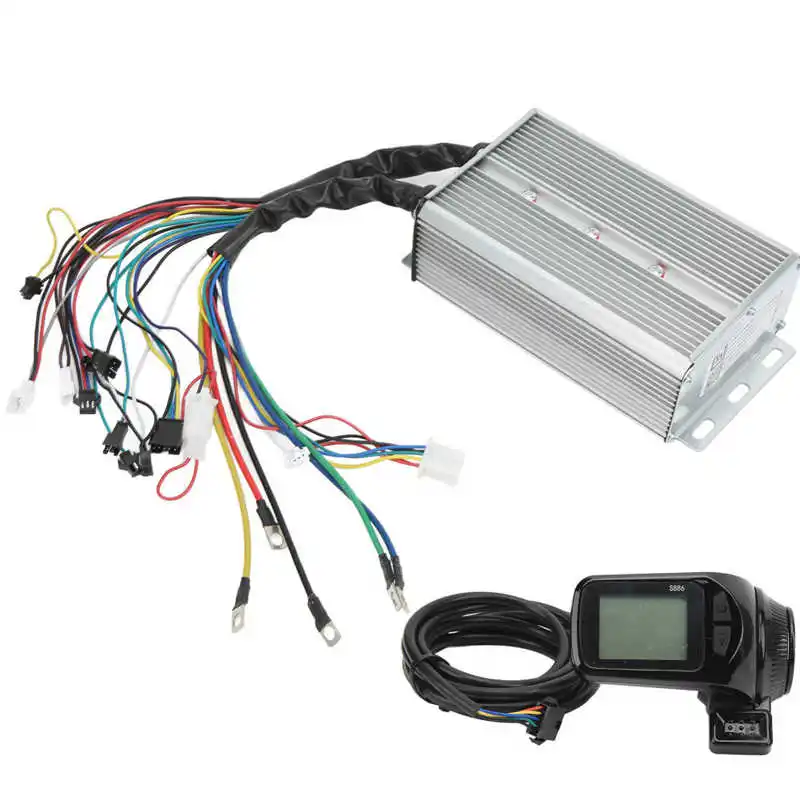 

48/60V 1500W Brushless Controller LCD Display Kit LCD Display Speed Adjustable Handle Electric Bike Scooter Brushless Controller