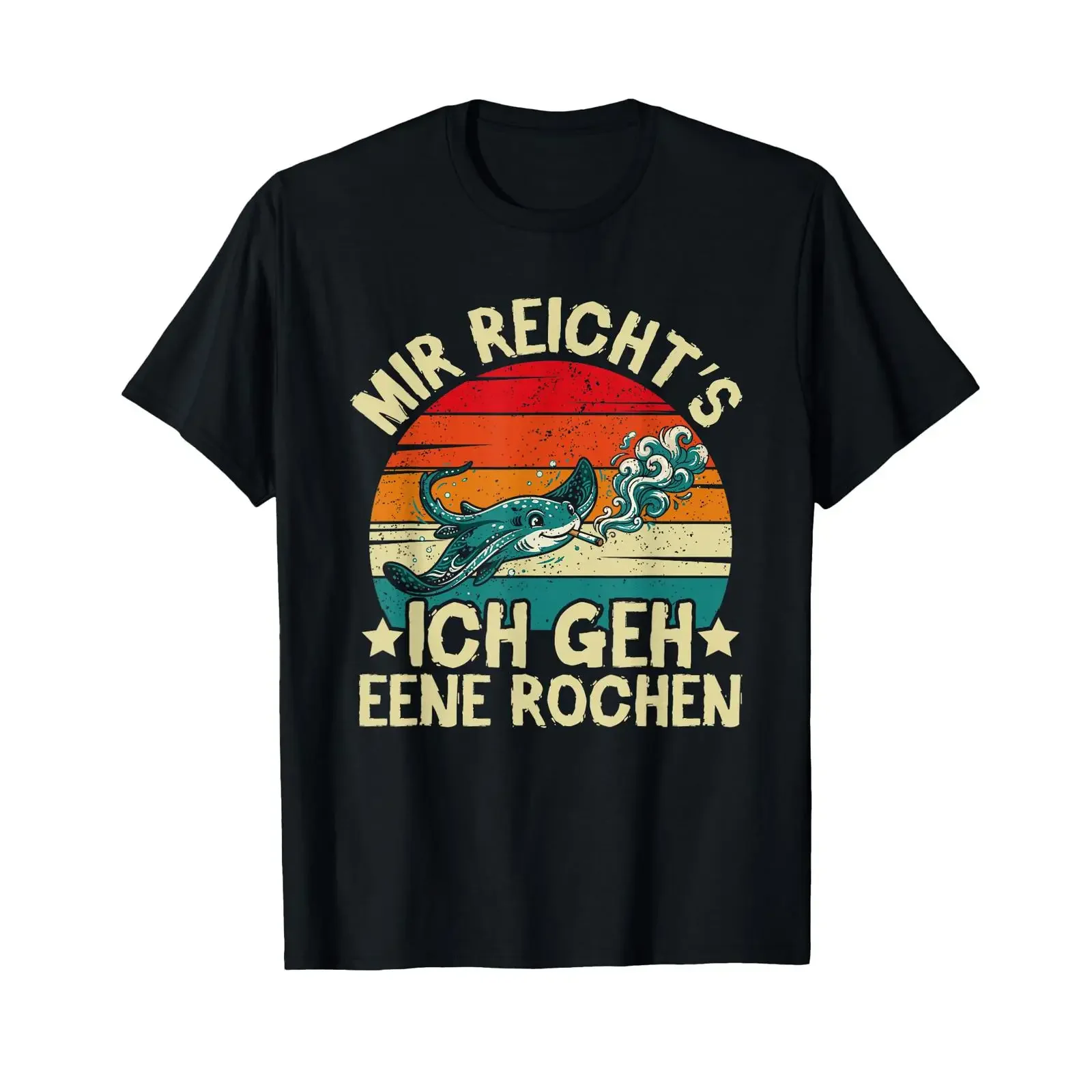 Фото Футболка с немецким текстом Mir Reicht's Ich GEH Eene Rochen, винтажная, повседневная, стильная, для ежедневной носки №1