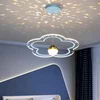 led chandelier for childrens room living room starry sky modern chandelier ceiling lamp bedroom girl room home decor pink blue