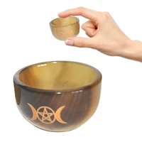 three phase moon horn cups pentagram altar decorative cups three phase scrying and smudge bowl for altars ceremonies prayers