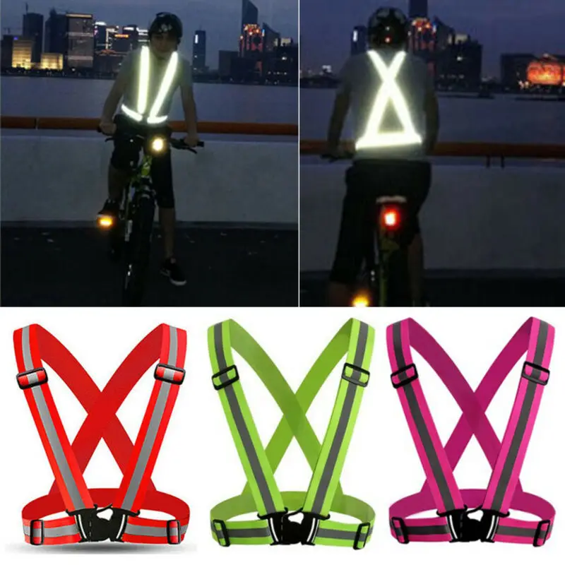 

Unisex AdjustableTraffic Safety Reflective Straps Night Reflective Vest Cycling Walking Running High Visibility Safety Straps