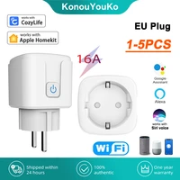 homekit eu wifi smart plug 16a switch socket home appliance voice control work with alexa google assistant siri cozylife 15pcs