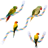 flexible bird stand toy hanging braided bird chew rope curved bird stand perch cage toy parrots budgies parakeets training toy
