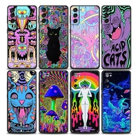 colourful psychedelic trippy art phone case for samsung galaxy s7 s8 s9 s10e s21 s20 fe plus ultra 5g soft silicone