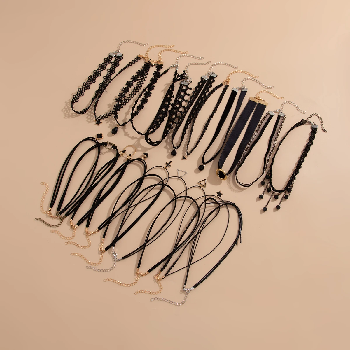 KunJoe 20 шт./комплект. винтажное черное кружевное регулируемое ожерелье чокер для