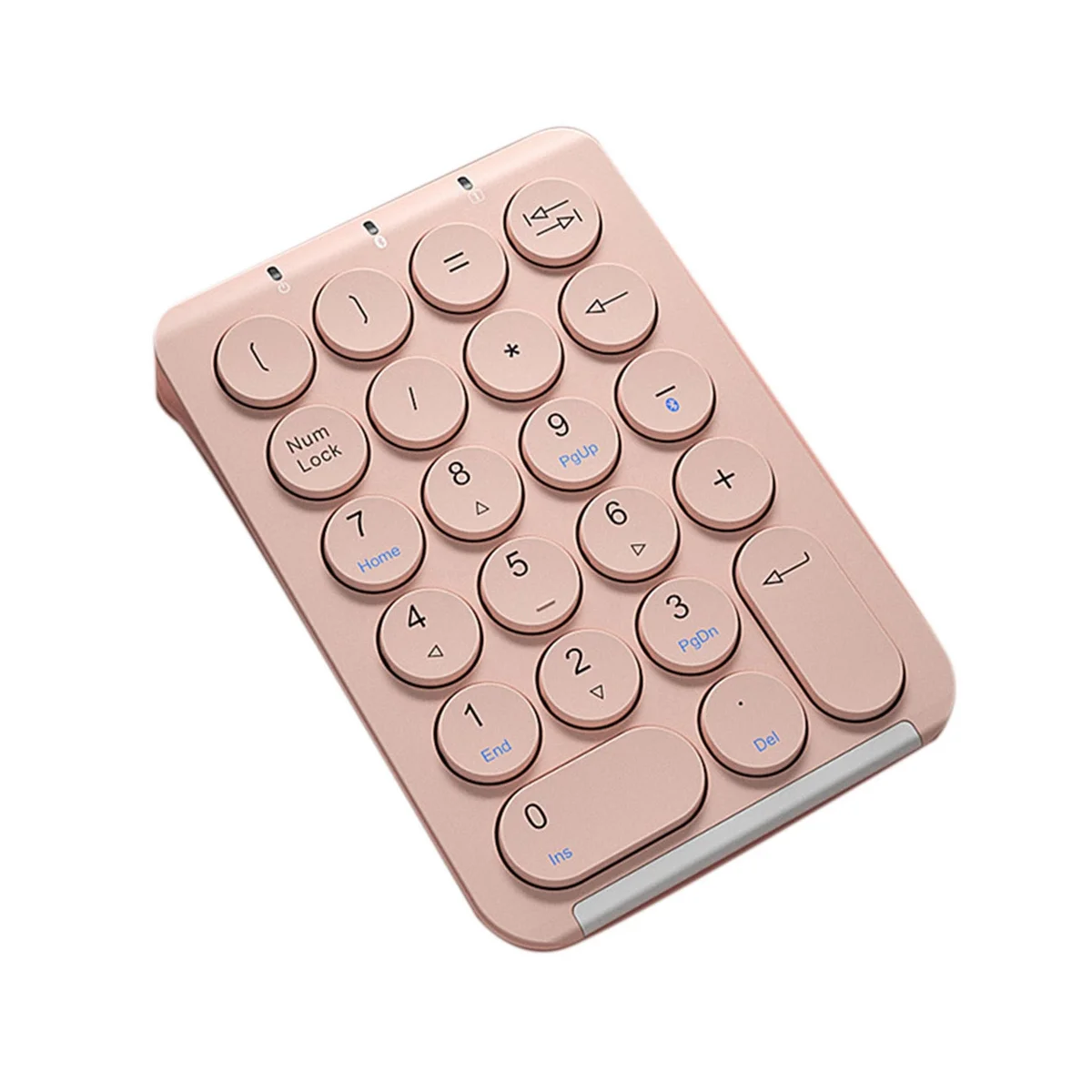 

Беспроводная цифровая клавиатура, Bluetooth цифровая клавиатура, круглые колпачки клавиш, перезаряжаемая клавиатура с 22 клавишами (розовый)