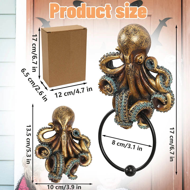 Осьминог молоток с крючком на стену украшение реалистичная скульптура осьминога