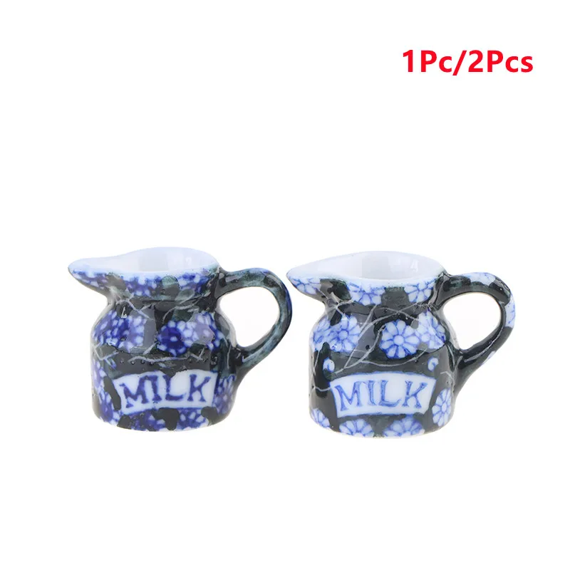 

1Pcs/2Pcs 1:12 Dolls House Miniature Cup & Pot Furniture Toys Ceramics Coffee Tea Cups Dollhouse Accessory