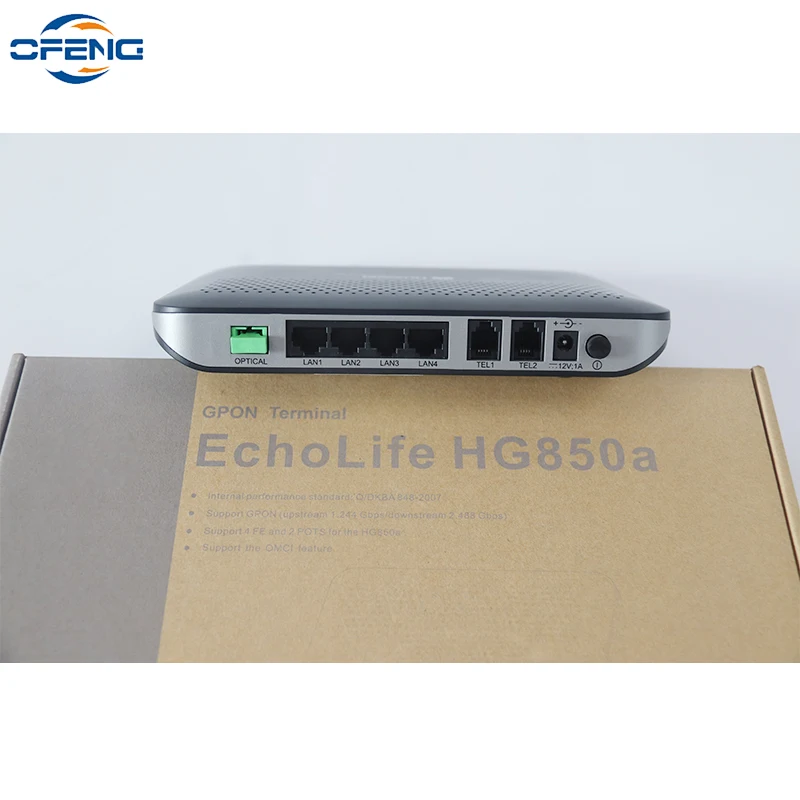 Echolife GPON ONU ONT HG850A FTTH оптоволоконный маршрутизатор Фотооборудование с 4FE + 2TEL SC/APC