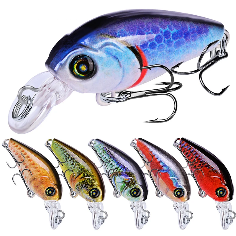 

1Pcs 47mm 4g Crank Fishing Lure Wobblers Floating Artificial Plastic Hard Bait Trout Crankbait Fishing Tackle