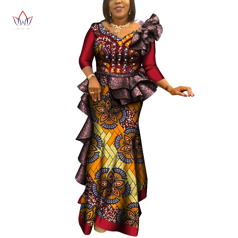 Африканское женское платье базин богатое нарядное для свадьбы подружки невесты