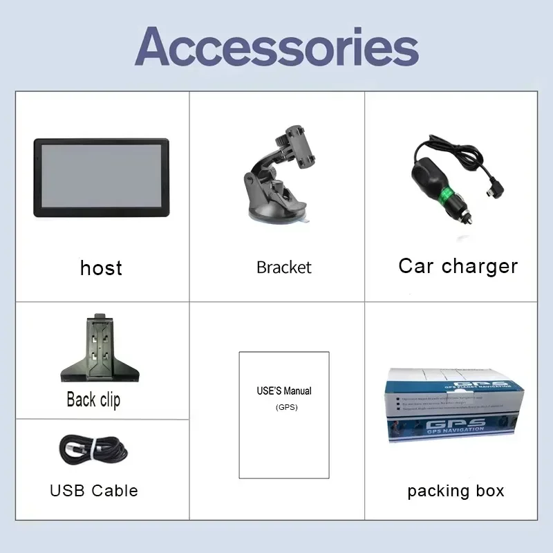 Портативный GPS-навигатор Bayerley 7 дюймов 8 ГБ 256 м с сенсорным экраном