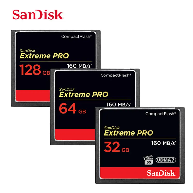 

SanDisk Compact Flash Memory Card Extreme PRO 32GB 64GB 128GB 160MB/s High Speed 4K Full HD Video For Canon D300 7D 5DSR
