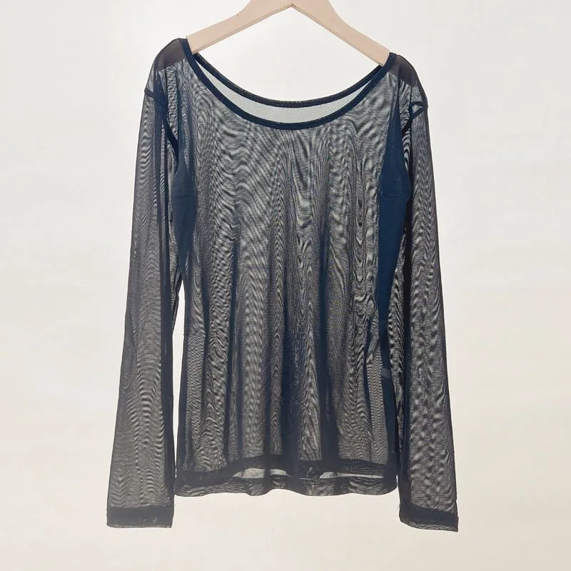 

Dshagyi Women's Fashion Top Black Thin Leisure and Breathable Long Top