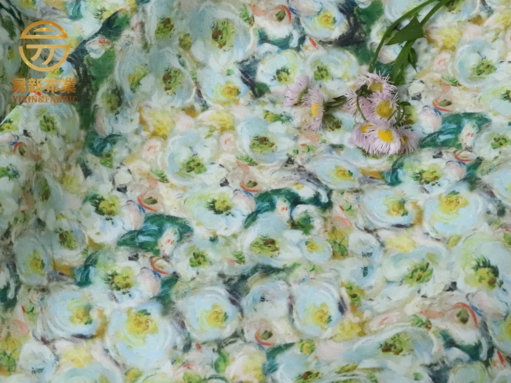 Постельное белье Monet из натурального чистого рами тонкая летняя ткань с цифровой