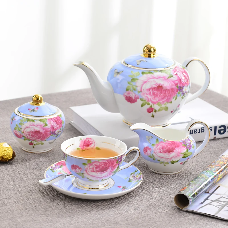 

British afternoon tea set ceramic retro pastoral household high-end luxury European tea set coffee cup black tea pot