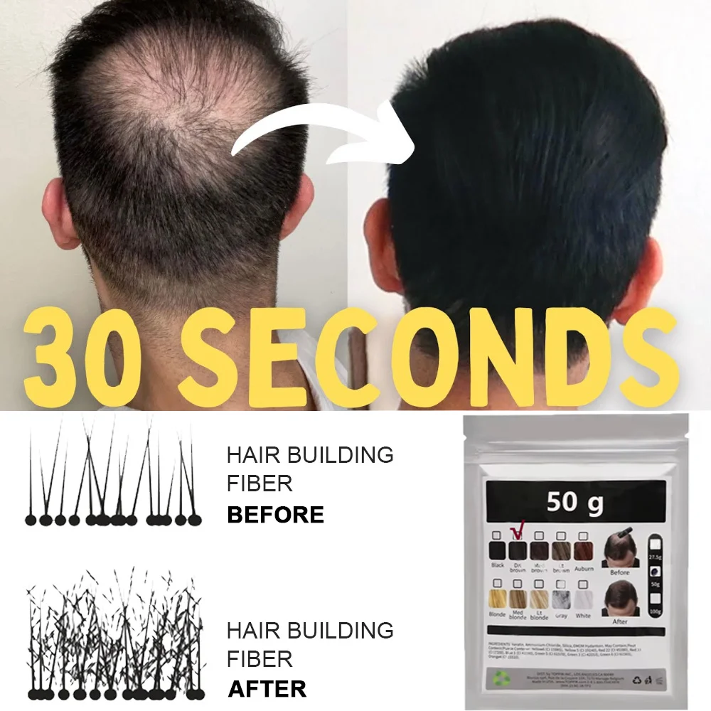 TOPPIK 50 г волосы Graw Keratin граммы наполнения тонкими или редкими волосами мгновенная