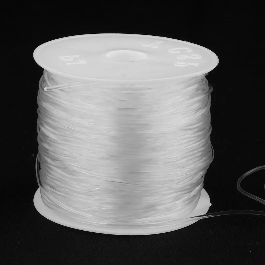 

35M Elastic Thread Cord for Bracelet Anklets Jewelry Making Beading Projects - 1.0mm - White / coffee and brown