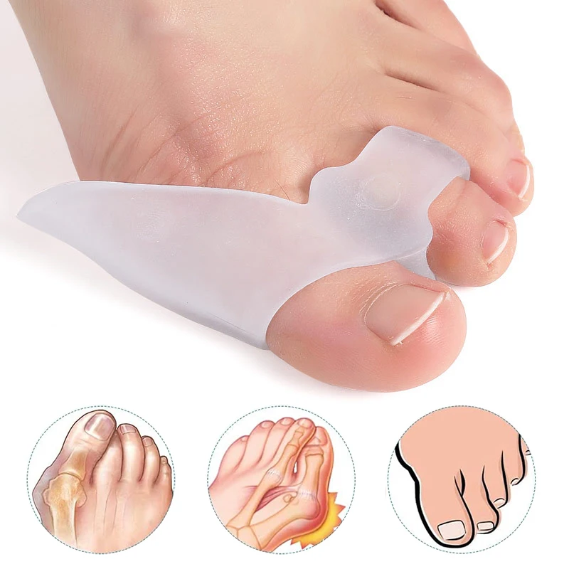 

2pcs=1pair Silicone Gel Bunion Splint Big Toe Separator Overlapping Spreader Protection Corrector Hallux Valgus Foot Care Tool
