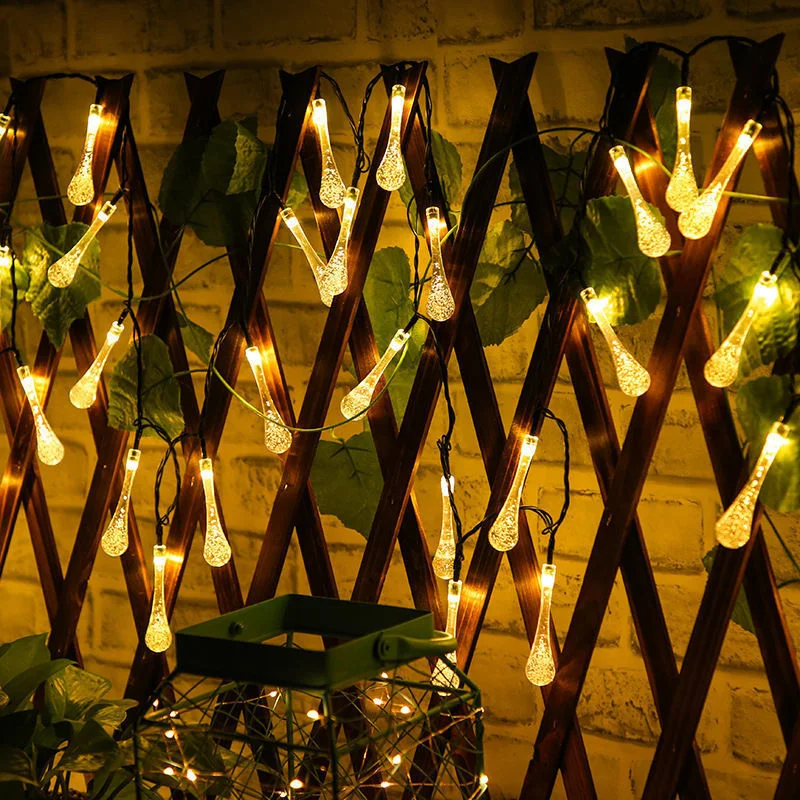 

USB Battery Powered LED Water Drop Light String Fairy Light Waterproof Garden Garland Christmas Holiday Wedding Party Decoration
