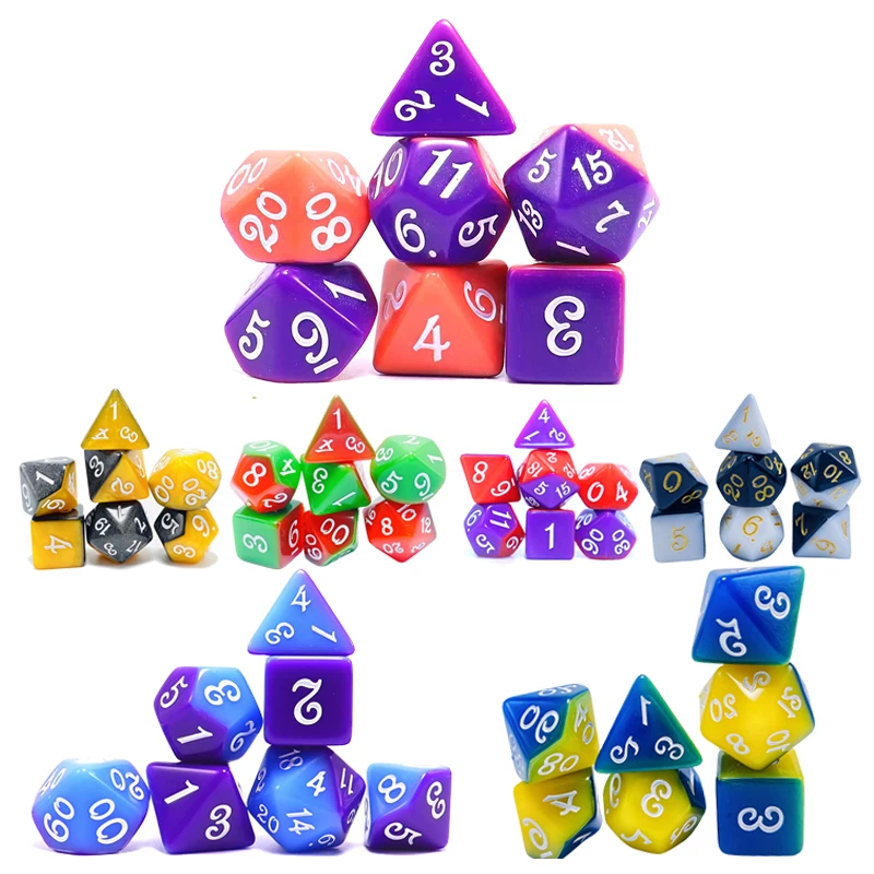

70/42/21/7Pcs DND Dice Set Polyhedral D4 D6 D8 D10 D12 D20 Random Color Dice for D&D RPG Role Playing Game Board Game Tabletop