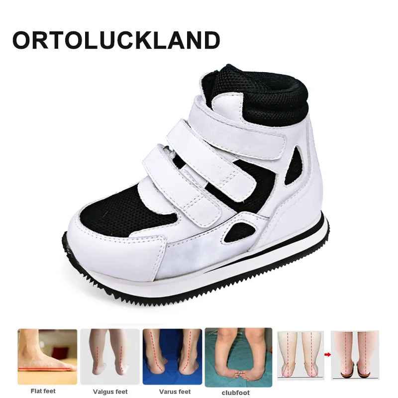 Ortoluckland Children Boots Girls Boys Orthopedic Natural Leather Shoes Toddler Tiptoeing Clubfoot Rehabilitation Footwear
