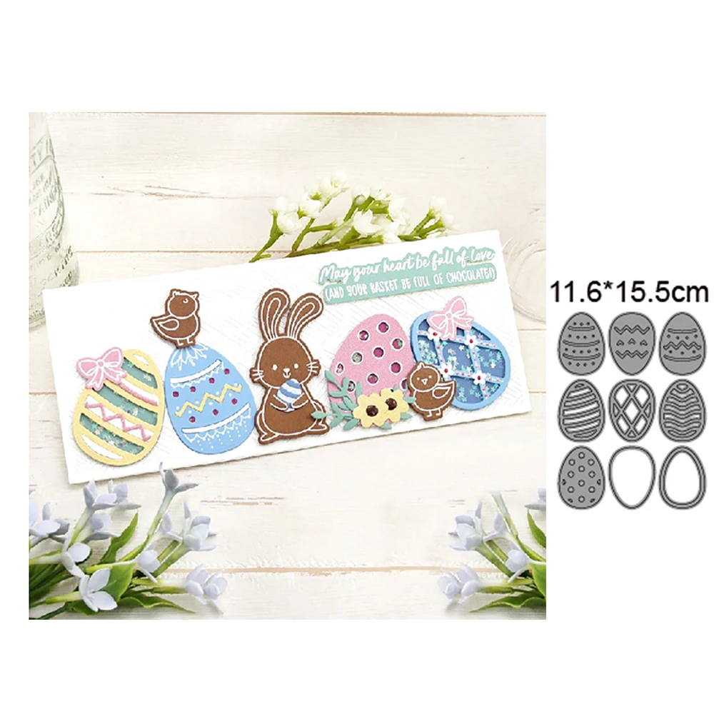 

9pcs/lot Eggs Easter Metal Cutting Dies Scrapbooking New Craft Album Stamps Embossing For Card Making Stencil Frame