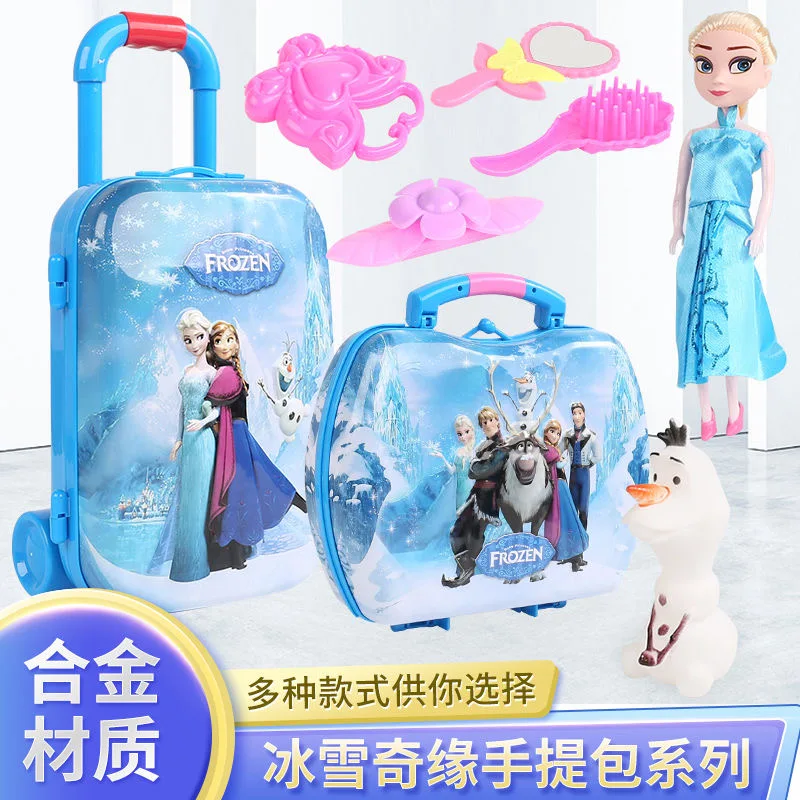 

New Disney Frozen 2 elsa anna Makeup set with box case Cosmetic box set Handbag Suitcase kids Dressing toy