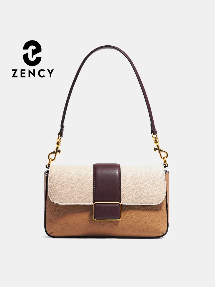 

Zency 2023 Luxury Designer Vintage Cowhide Leather Women Shoulder Bag Messenger Female Split Leather Flap Handbags Crossbody Bag