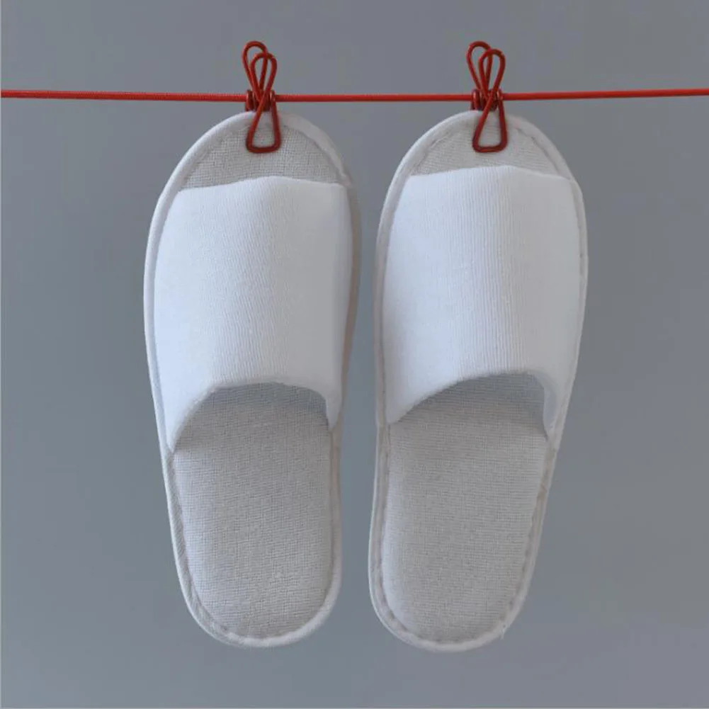 1 Pair Unisex Disposable Slippers Solid Color Woman Shoes Non-slip Simple Home Slipper Portable Folding Hotel Travel Slippers