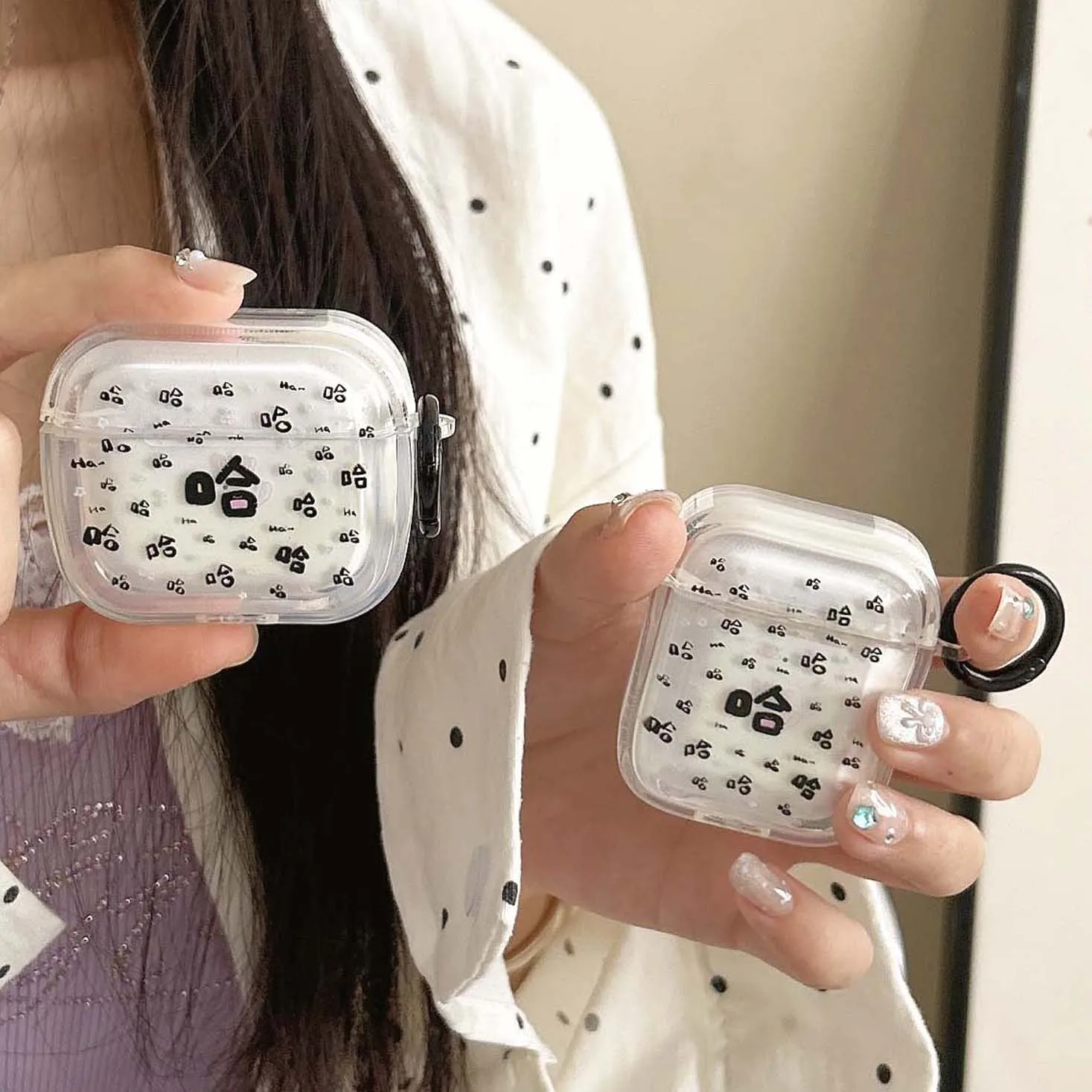 Наушники с надписью happy letter haha