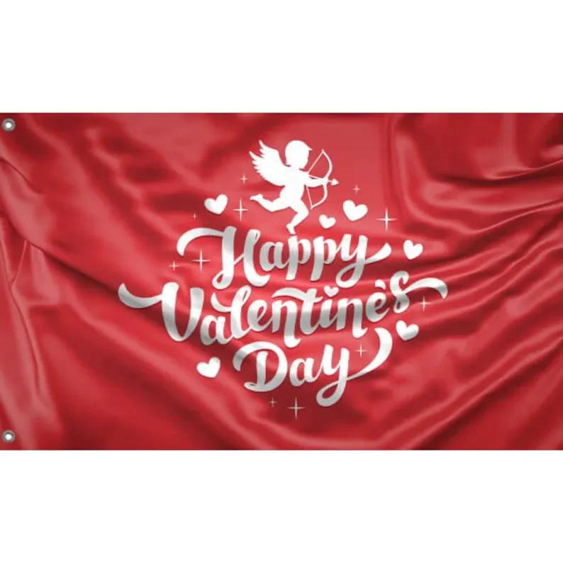 

Saint Valentine's Day Flag Unique Print, 3x5 Ft / 90x150 cm