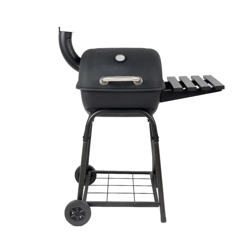 

26" Mini Barrel Charcoal Grill with Side Shelf, Black, CBC1760W