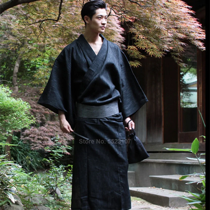

Традиционное японское кимоно юката, мужской халат из 95% хлопка, мужские халаты с ремнем, летний пижамный комплект