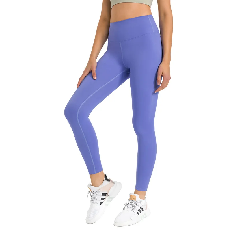 

Promotional Spring And Summer New Soft Pants Tight And Simple Lu-u High Waist Nine-point Yoga Peach Hip Fitness Pants For Women