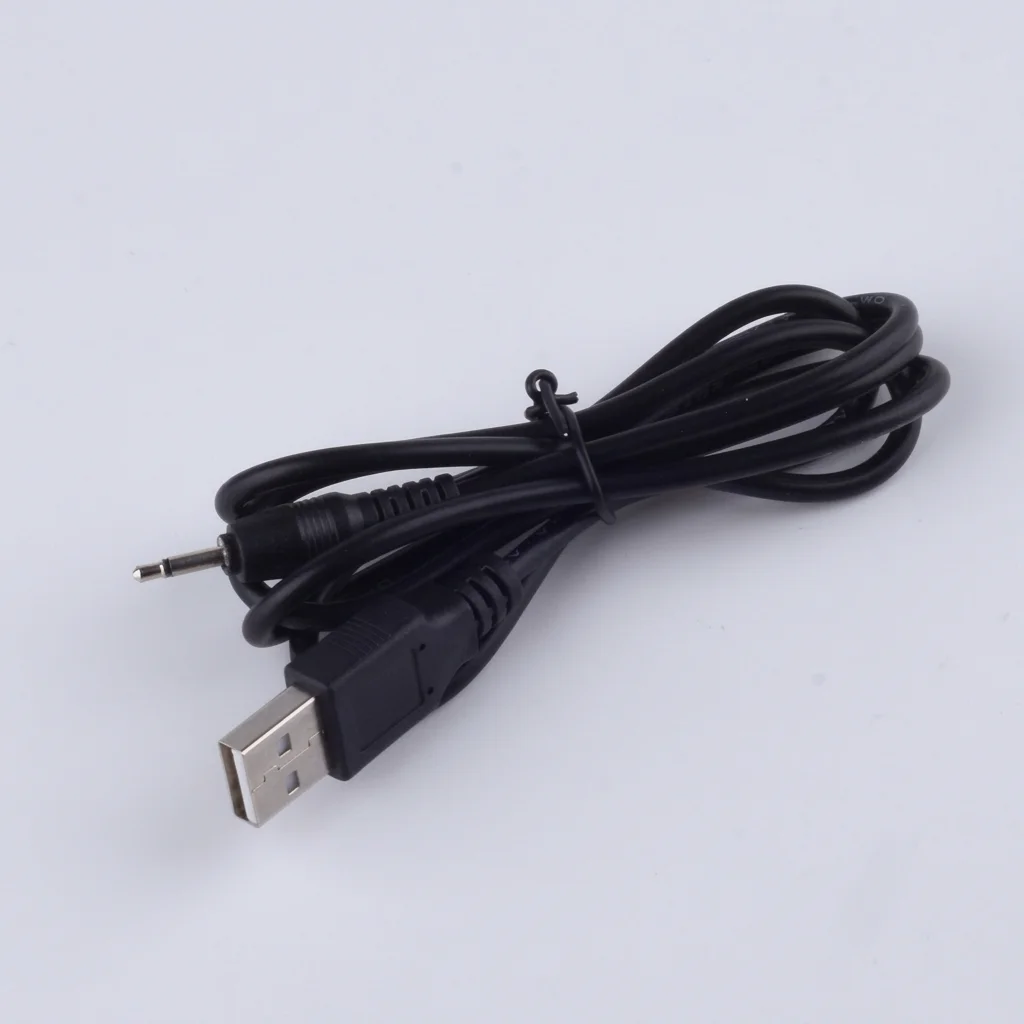 Фото Переходник USB на DC-разъем 2.5*0.7 мм / DC 2.5x0.7 белый/черный L-образный угловой штекер с кабелем-коннектором №4