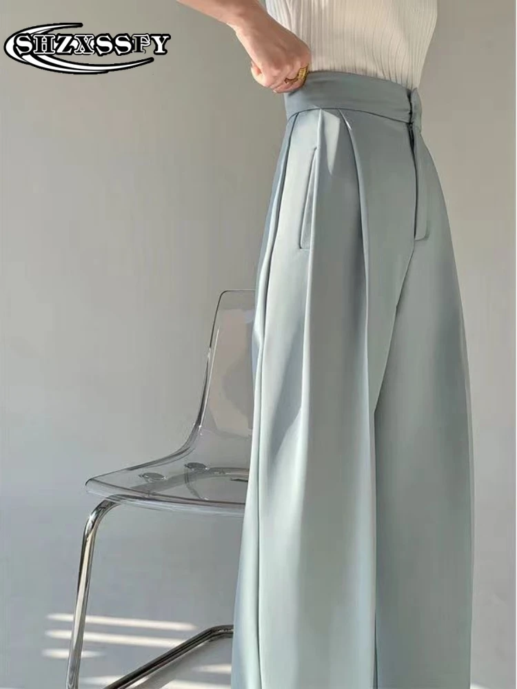 

High Waist Pants for Women Fashion Loose Wide Leg Pants Women Casual Solid Full Length Women 2022 Casual Autumn Women's Pants