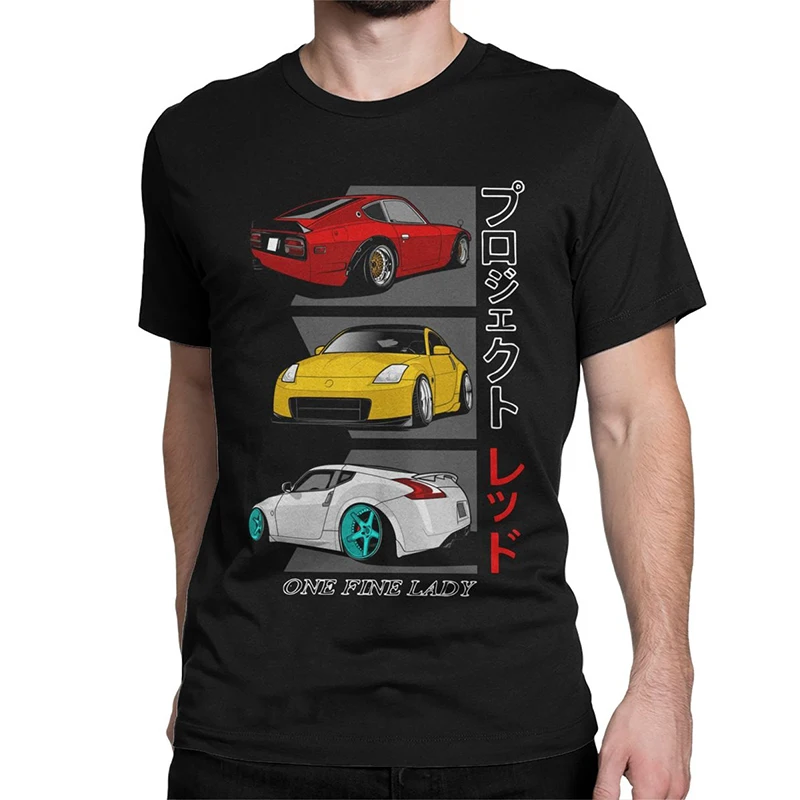 

One Fine Lady 240z 350z 370z Jdm Men Tshirt Fast Car Vehicle Vintage Tees Sleeve Round Neck Tee Shirt Cotton Oversize