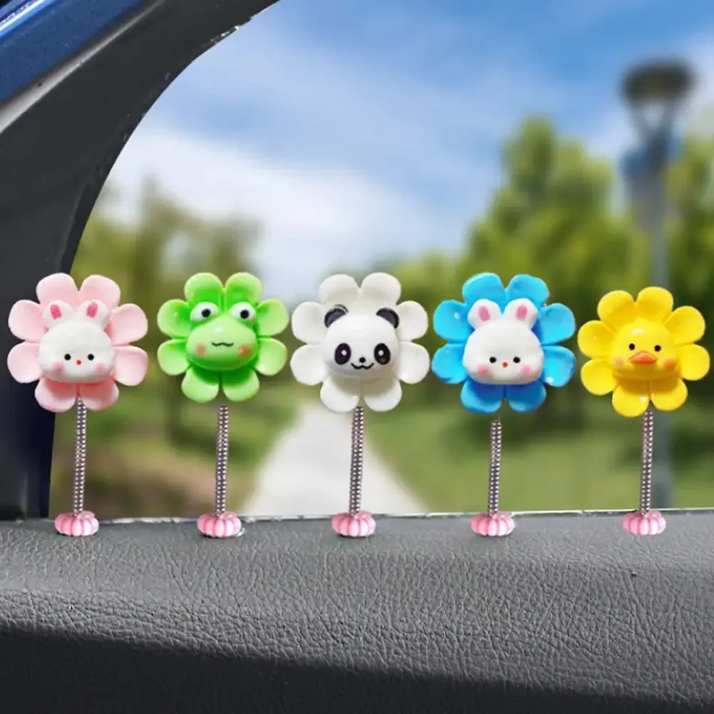 Мультяшный интерьер автомобиля трясущаяся голова цветочный орнамент украшение