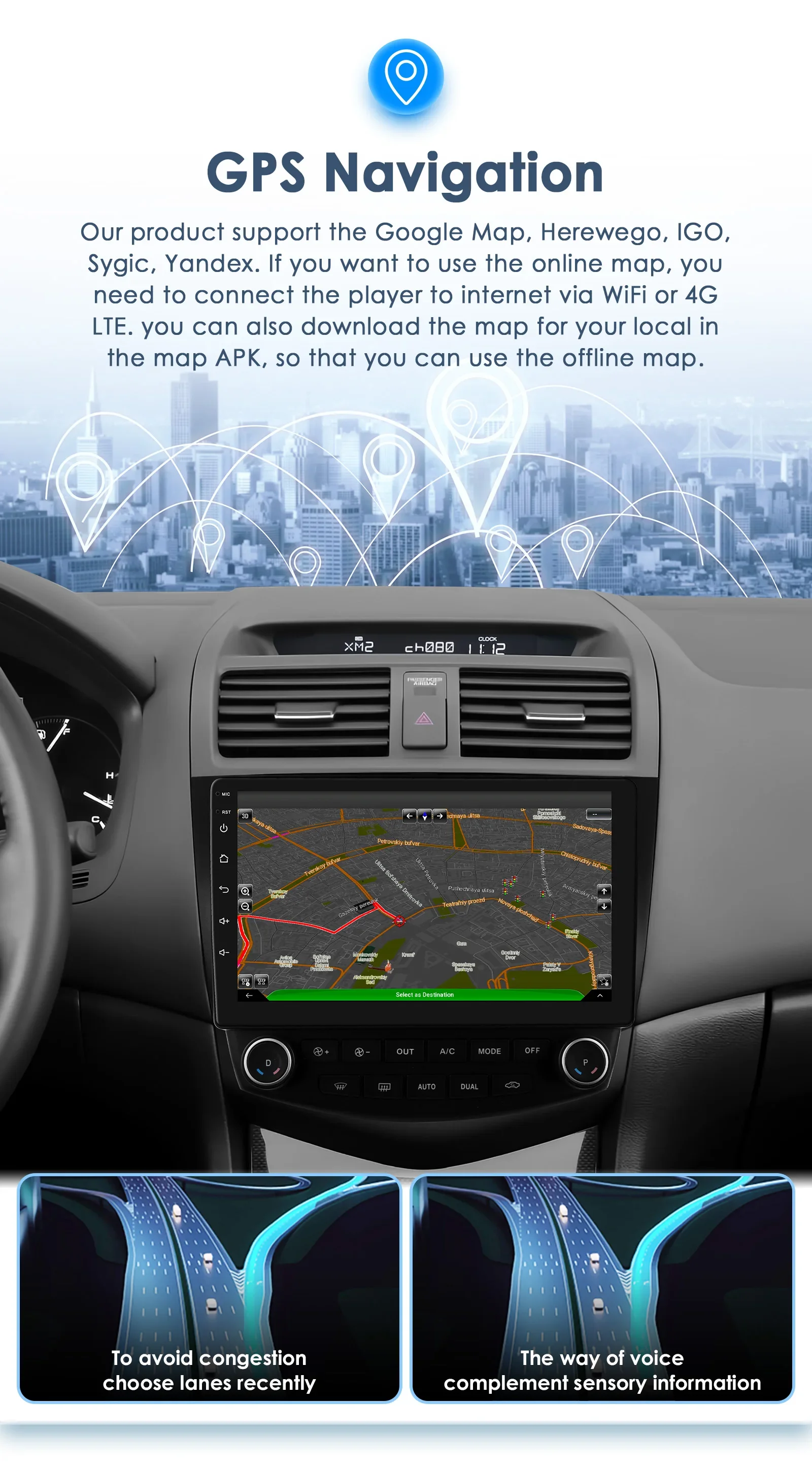 Мультимедийный автомобильный радиоприемник Android для Honda Accord 7 2003-2007 Carplay Wifi GPS