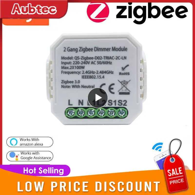 

With Neutral Dimmer Zigbee 2 Way Switch Module Works With Alexa Google Home Wireless Switches 220v