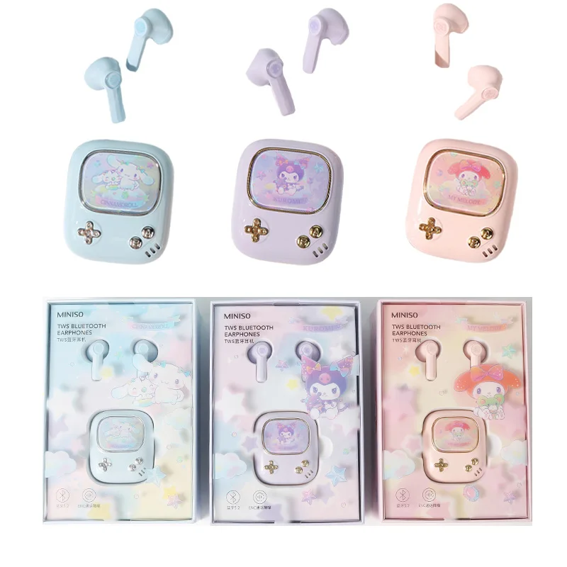 

Sanrios Dream Sweetheart Series TWS Wireless Bluetooth Headphones Kawaii MyMelody Cinnamoroll Kuromi Noise Cancelling Headphones